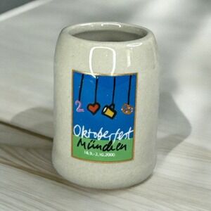 Official Oktoberfest 2000 Munchen Sunburst Original Mumchmer Shot Glass W Handle